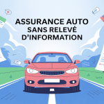 assurance sans relevé d'information voiture et documents flottants