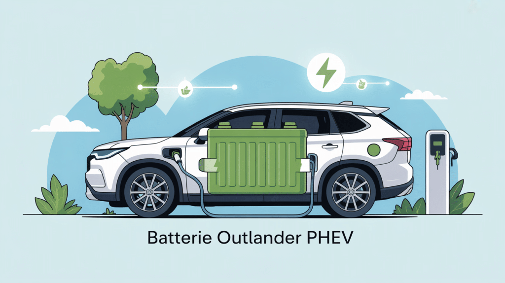 batterie outlander phev ne recharge que 6 kw, image didactique de recharge