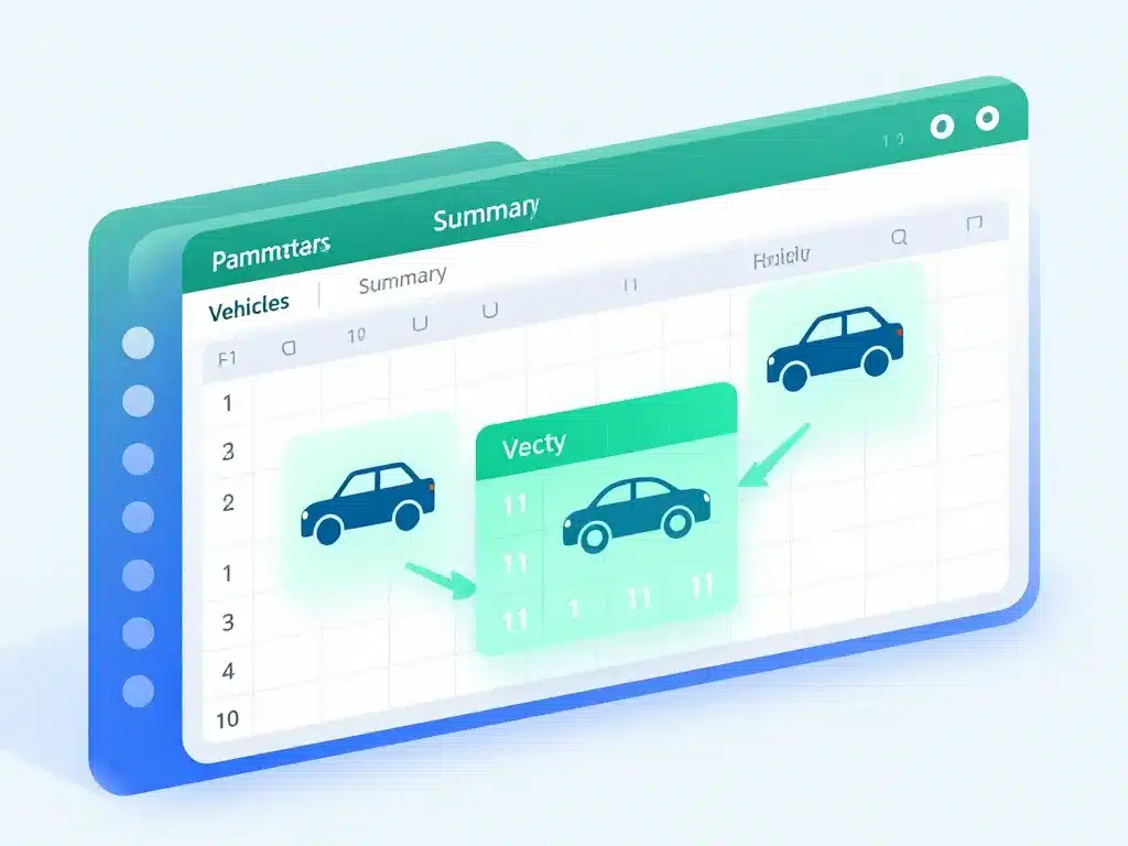 calcul tco véhicule excel structure onglets et catégories