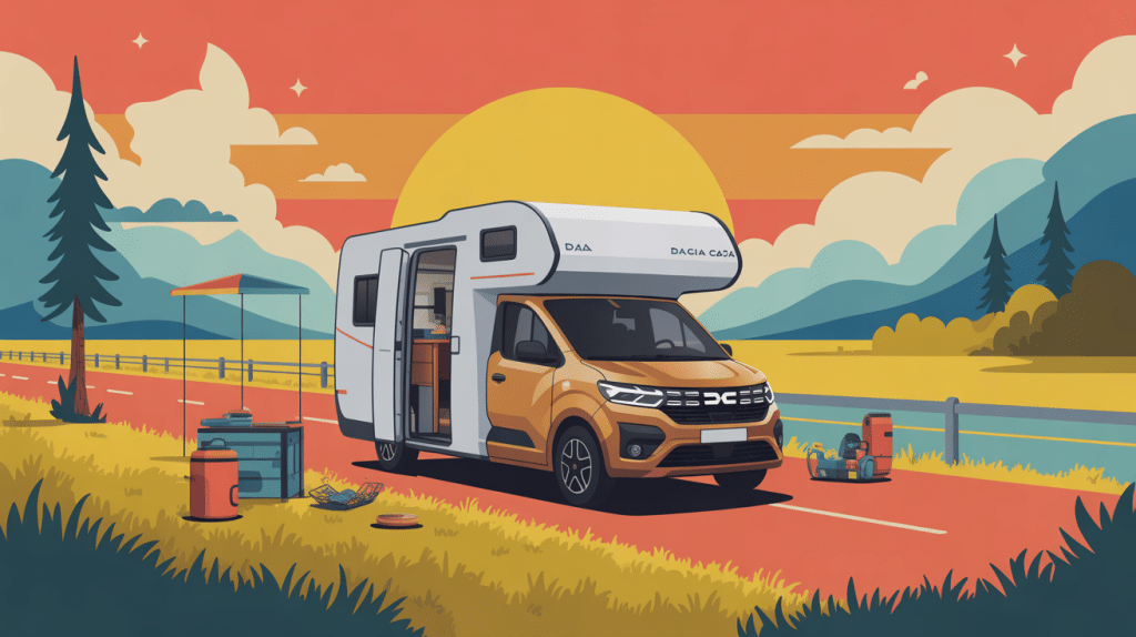 camping-car dacia 2025 prix sur route illustration