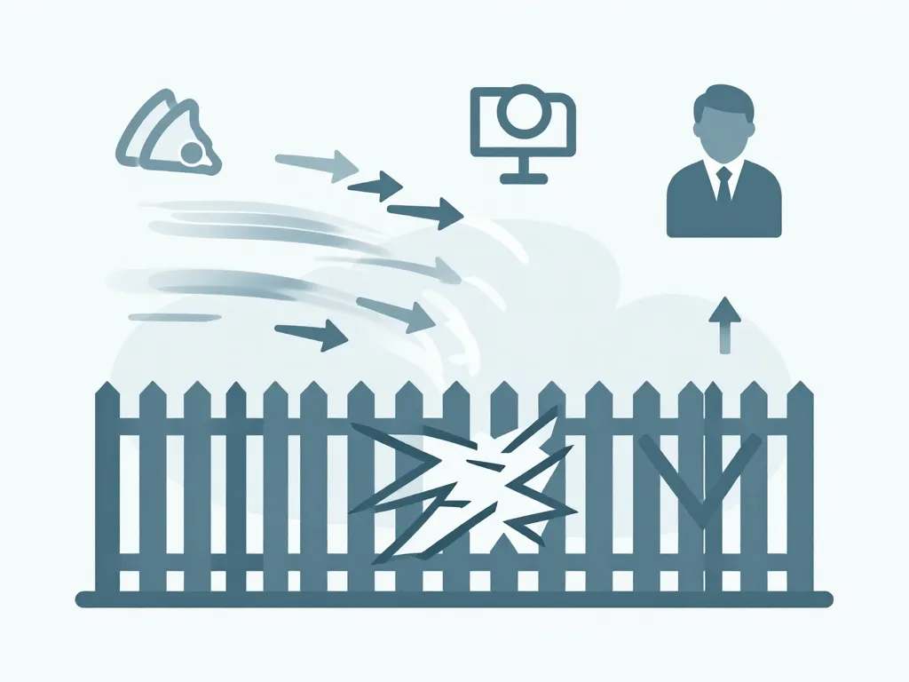 clôture arraché par le vent assurance schéma explicatif