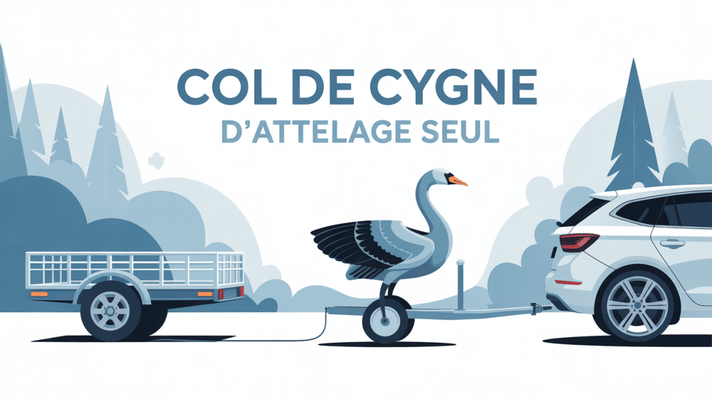 col de cygne attelage seul sur véhicule et remorque