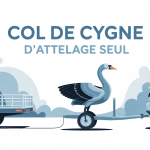 col de cygne attelage seul sur véhicule et remorque