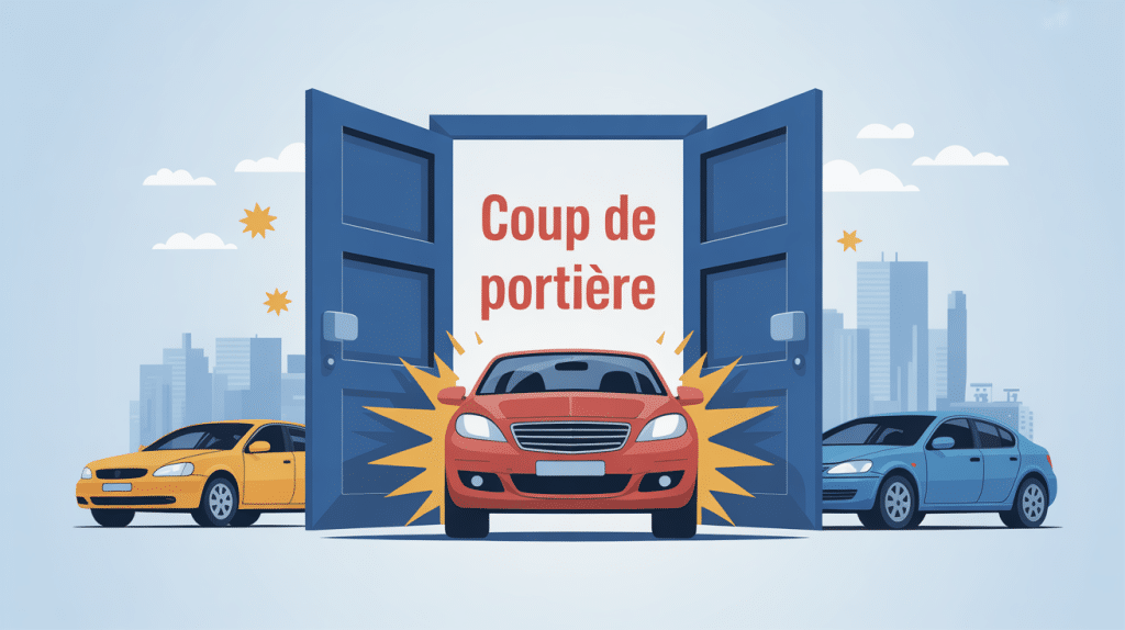 illustration coup de portiere voiture accident stationnement