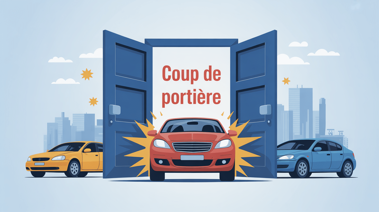 illustration coup de portiere voiture accident stationnement