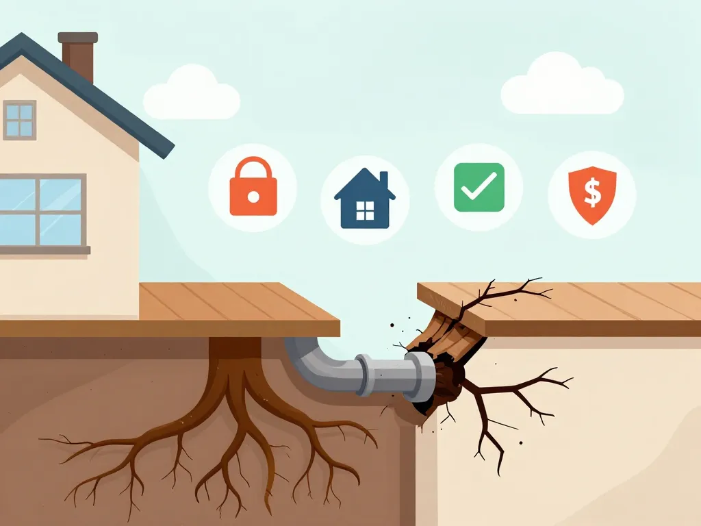 visuel dégâts causés par des racines assurance prise en charge