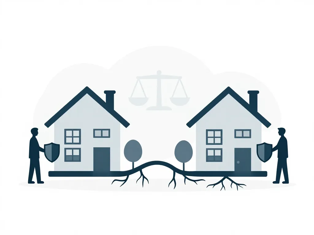 image dégâts causés par des racines assurance responsabilité et voisinage