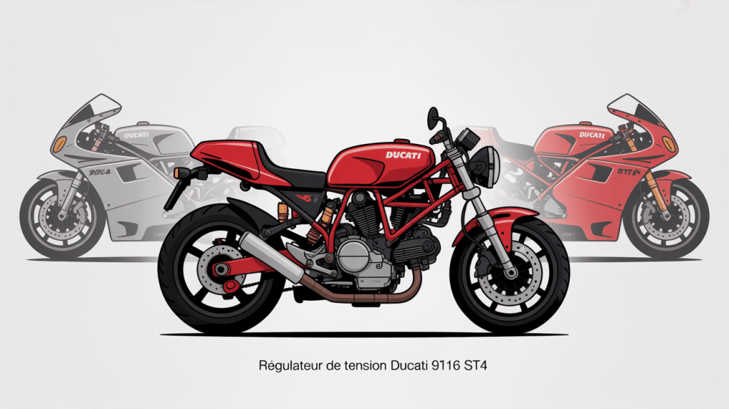 emplacement regulateur de tension ducati 916 st4 de 2000 illustration vectorielle