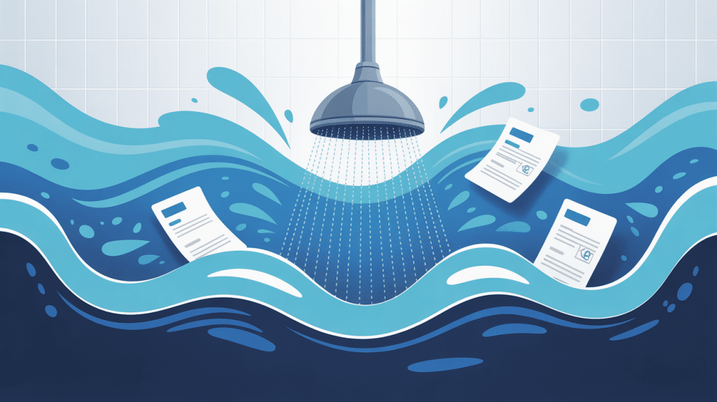 fuite sous bac à douche assurance illustration dégâts des eaux