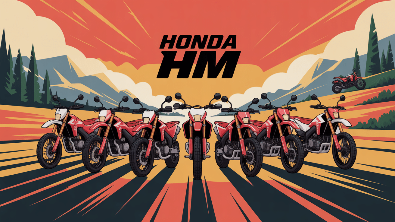illustration moto honda hm supermotard enduro