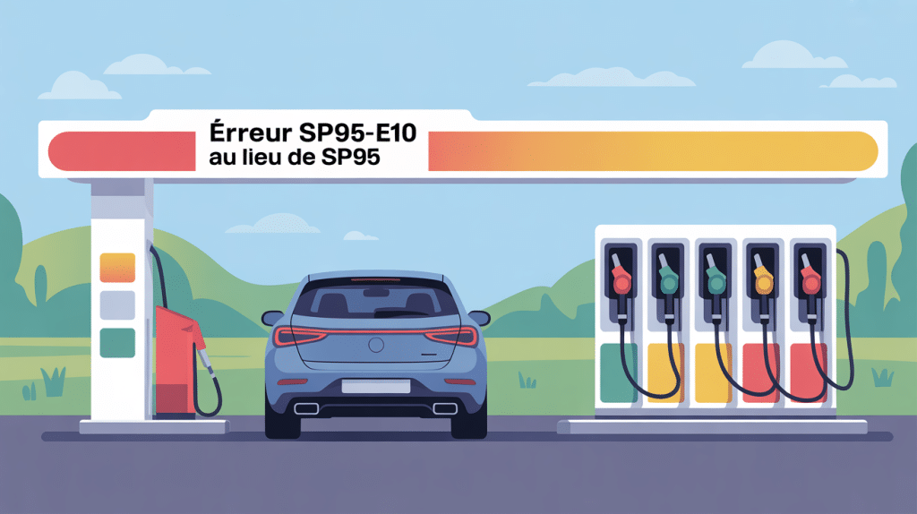 j'ai mis du sp95 e10 au lieu du sp95 dessin station service