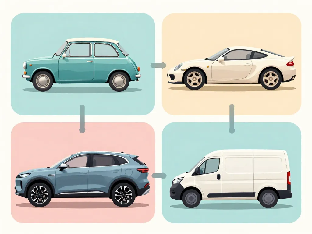 marque de voiture en z avec différents types de voitures stylisées