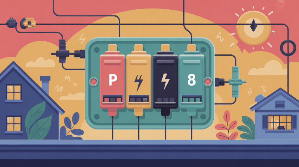 Illustration du disjoncteur différentiel p20e8 dans un tableau électrique