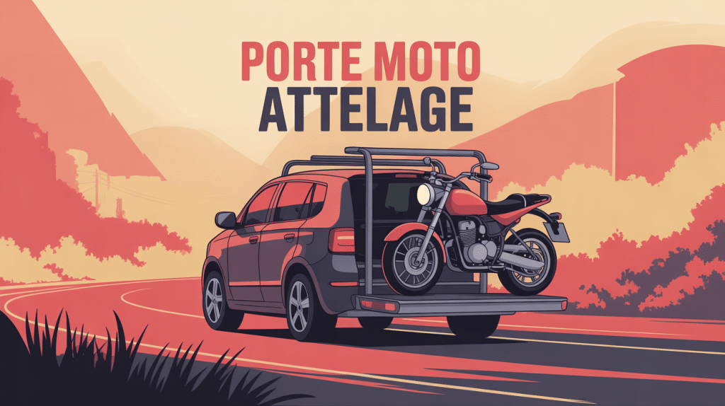 porte moto attelage véhicule illustré