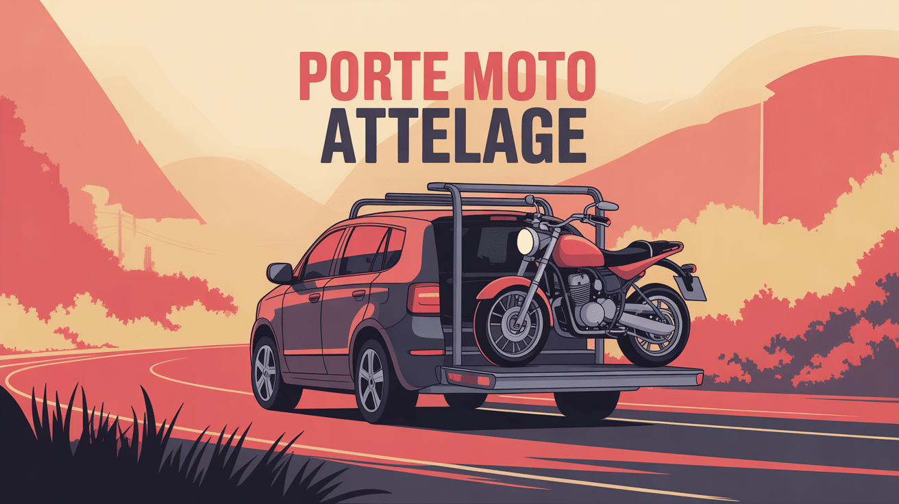 porte moto attelage véhicule illustré