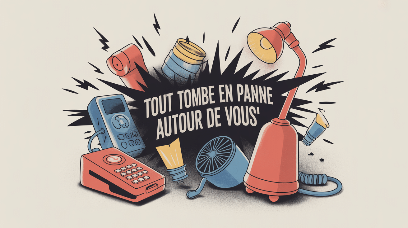 tout tombe en panne autour de moi objets cassés scène de vie