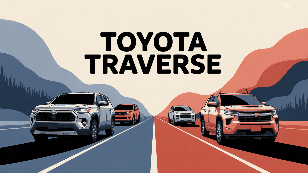Illustration de la confusion entre toyota traverse et SUV familiaux toyota chevrolet