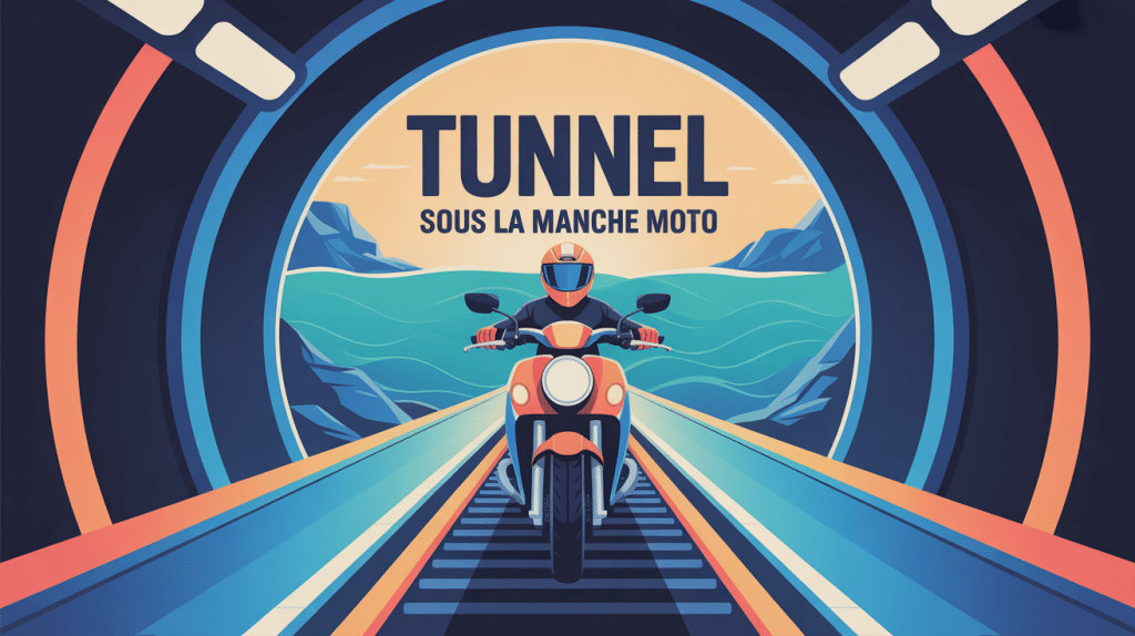 illustration moderne moto tunnel sous la manche