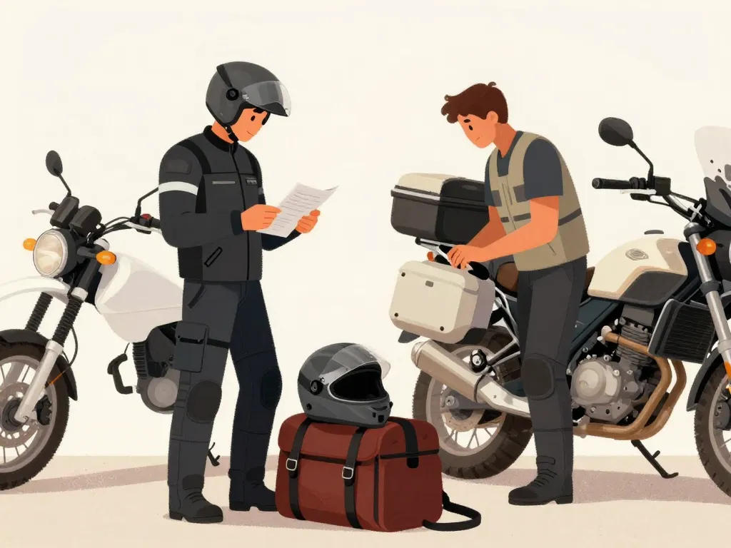 motard prépare moto tunnel sous la manche