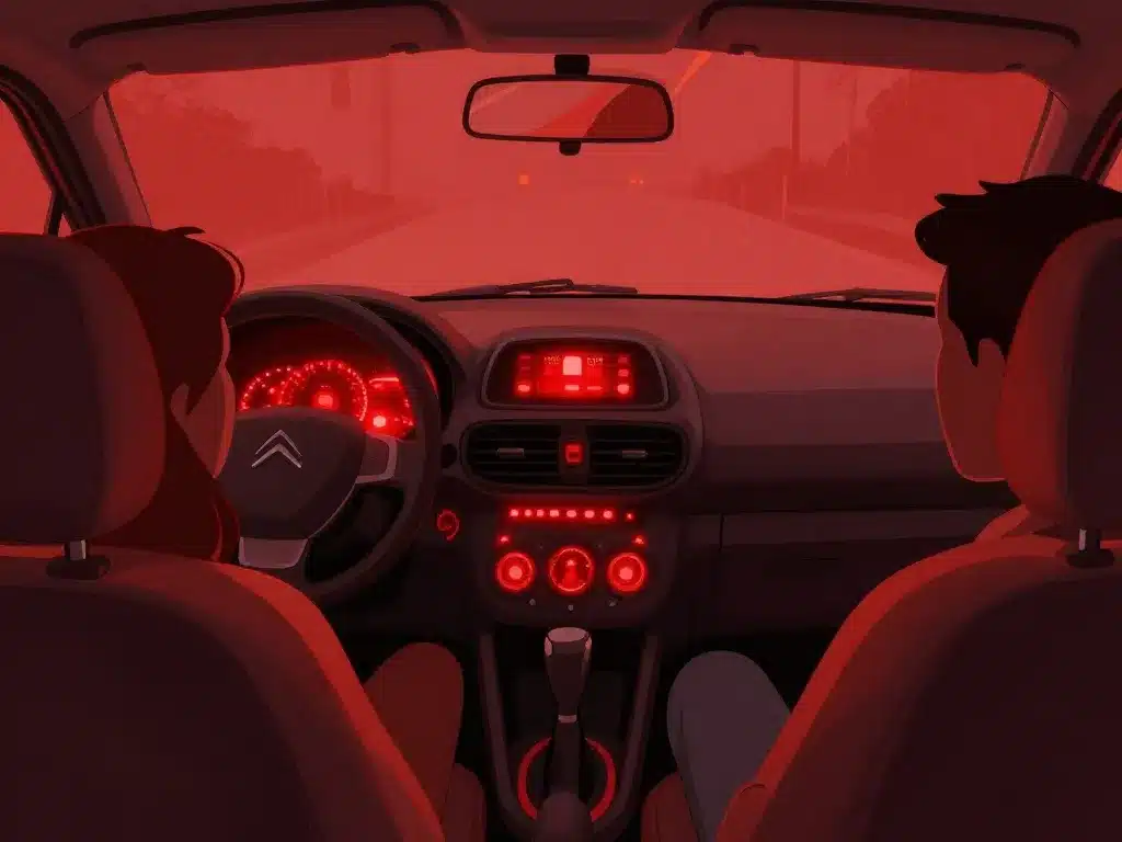 voyant citroën c3 signification tableau avec voyants rouges et conducteur qui s’arrête