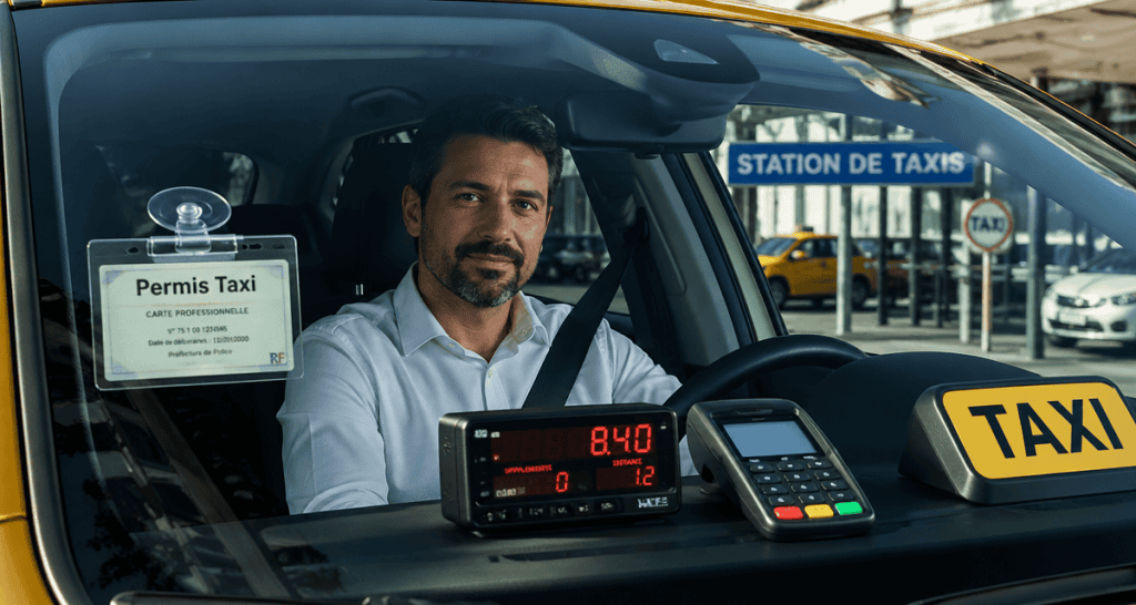 Permis pour taxi conducteur badge tableau de bord