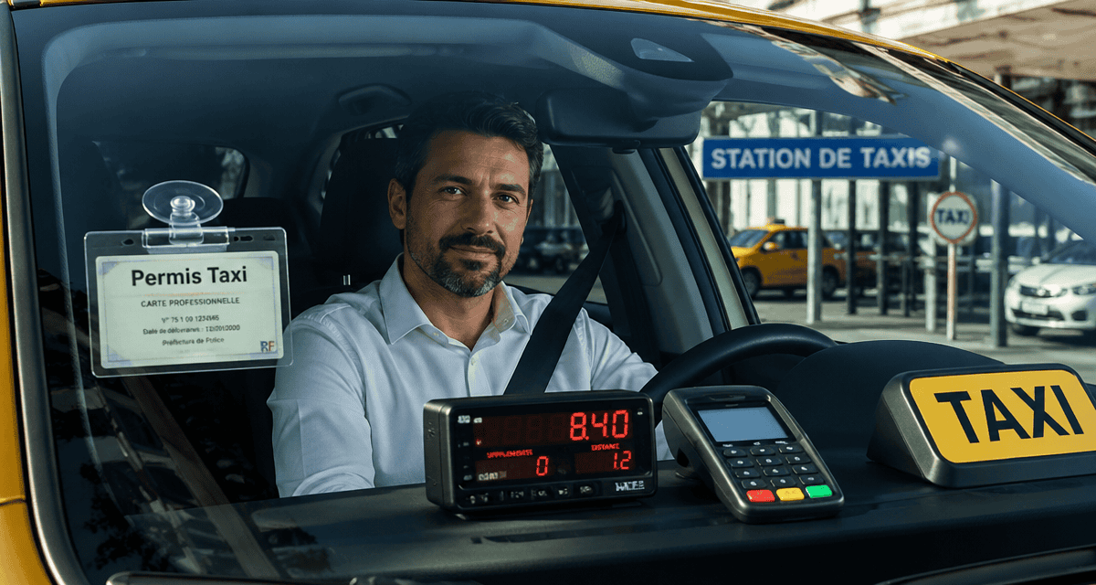 Permis pour taxi conducteur badge tableau de bord