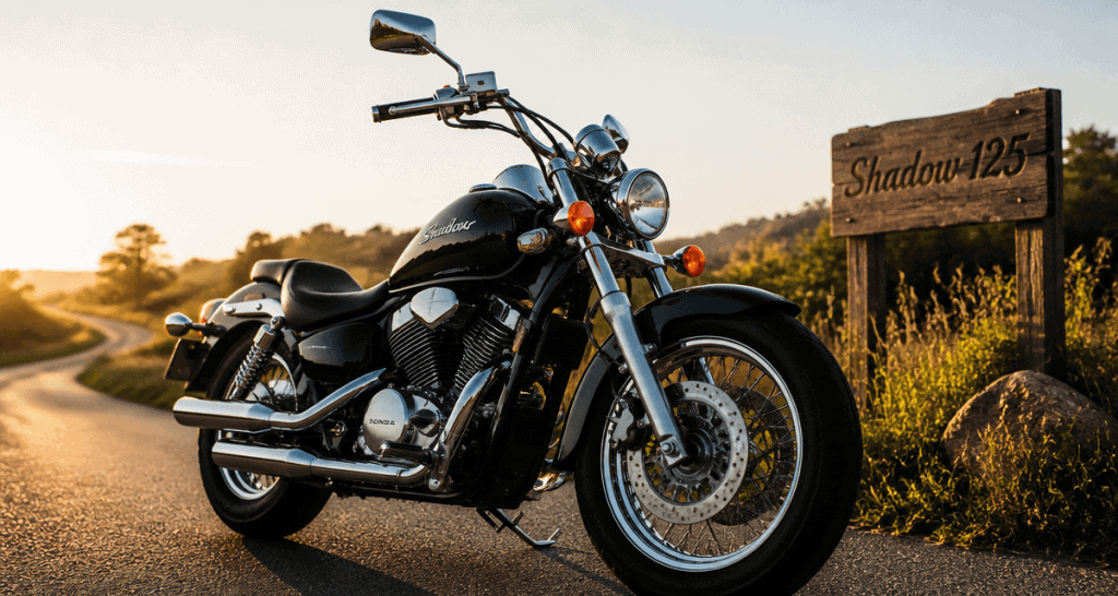 125 shadows Honda Shadow 125 noire route campagne