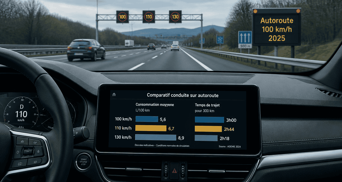 autoroute 100 km h 2025 tableau de bord graphique
