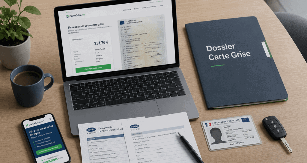 carte grise net dossier en ligne sur bureau
