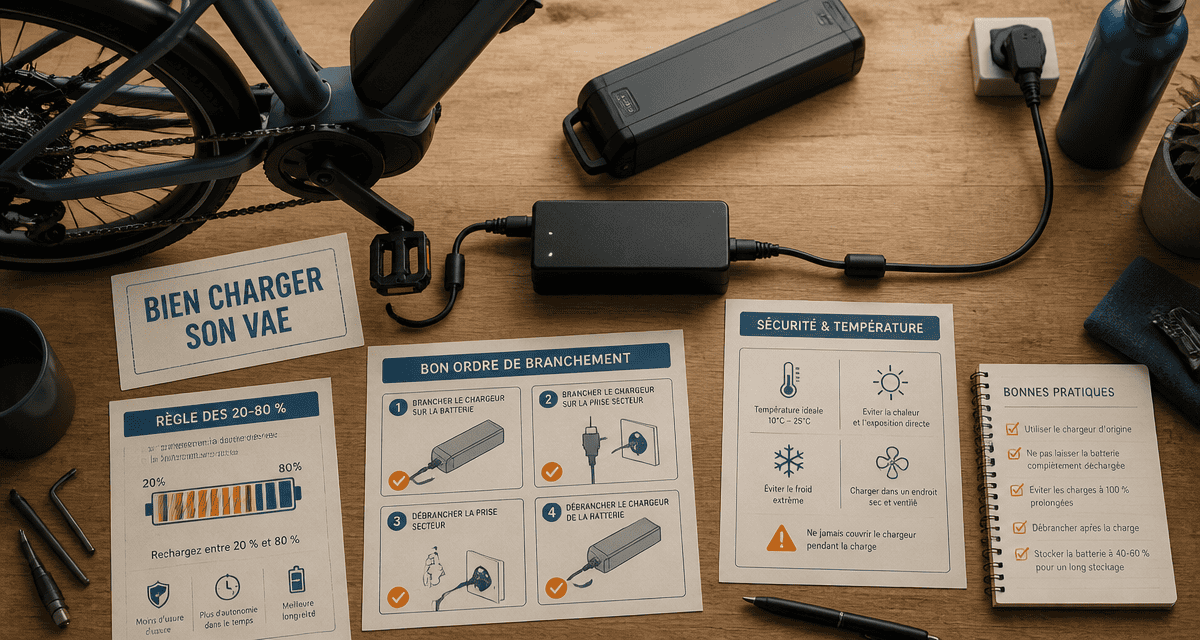 charger velo electrique batterie sur etabli