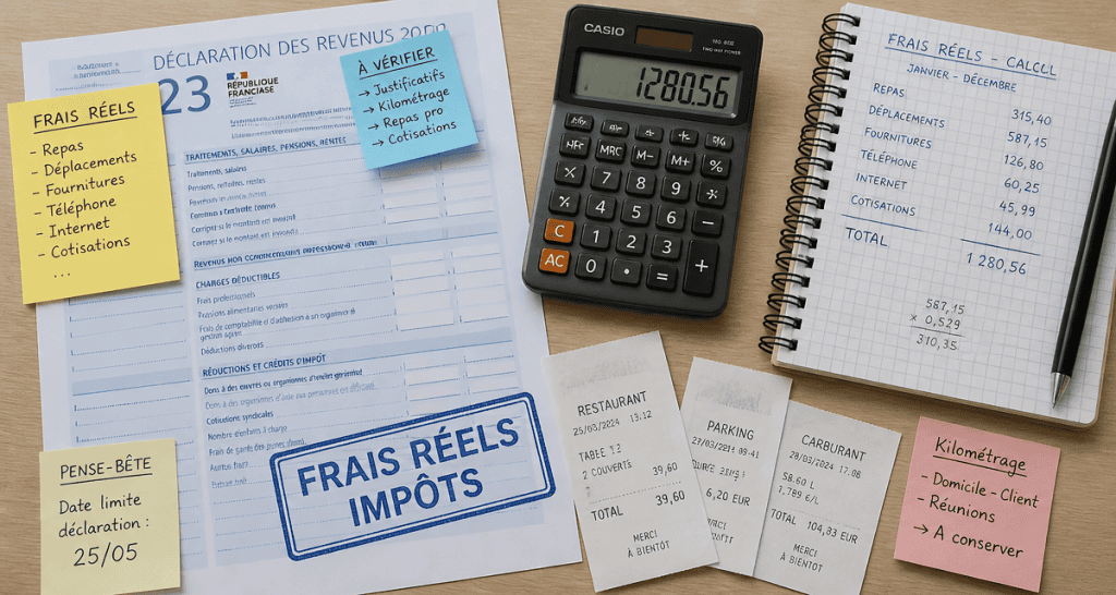 comment calculer les frais reels impots formulaire calculatrice tickets
