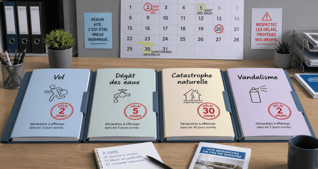 delai declaration assurance sinistre dossier calendrier