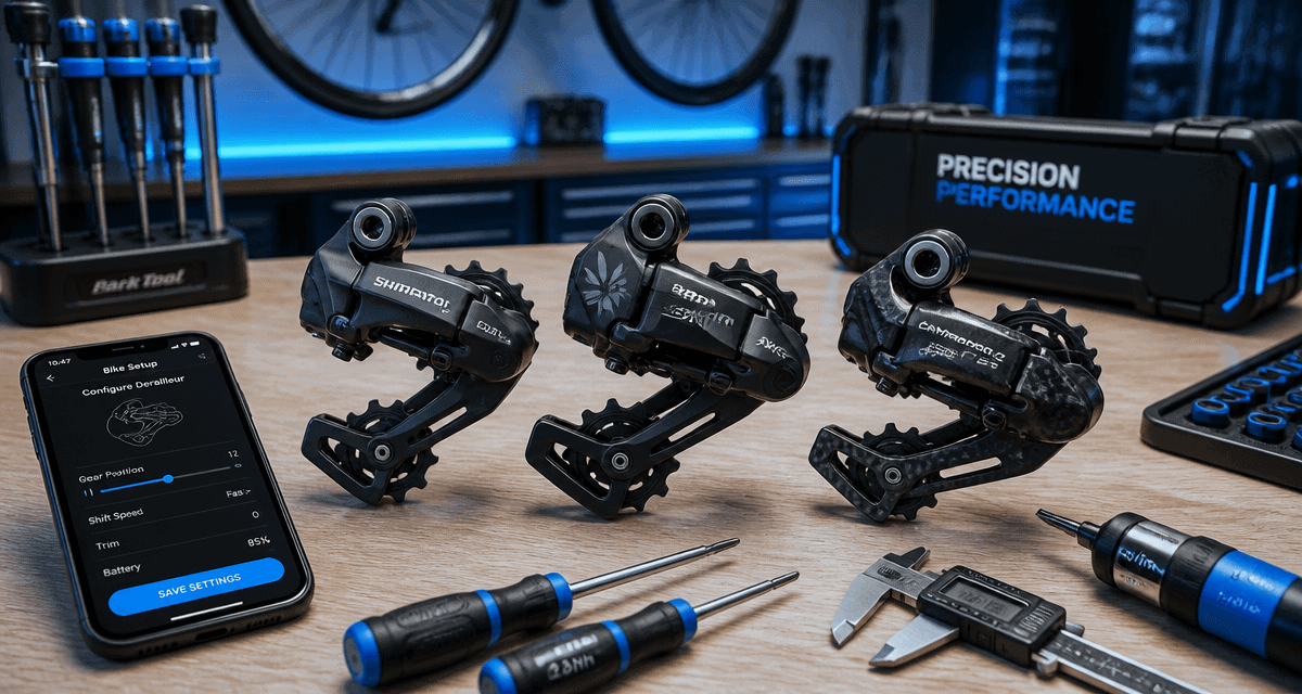 derailleur electrique Shimano SRAM Campagnolo sur atelier moderne