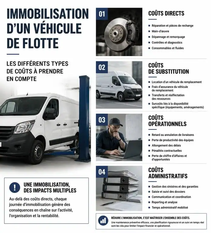 Infographie sur les coûts de gestion des immobilisations des véhicules de la flotte