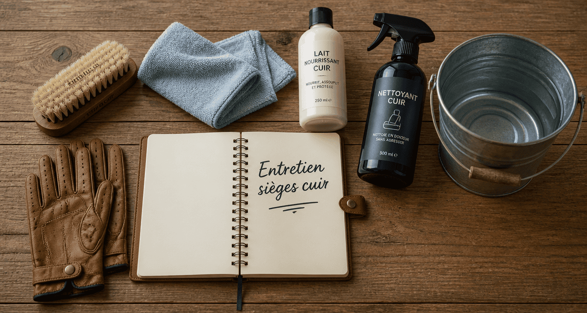 Kit entretien sieges en cuir voiture table bois