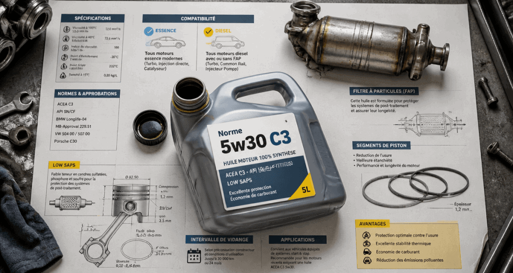 huile 5w30 c3 pour quel moteur et FAP essence diesel