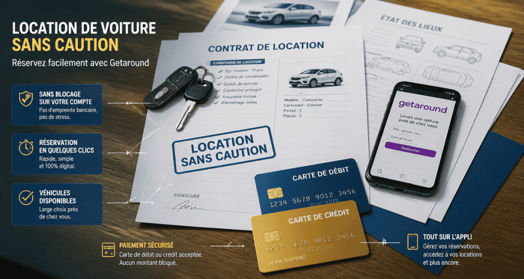 location voiture particulier sans caution, documents et clés