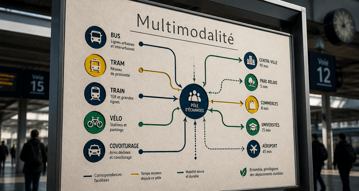 multimodalité def infographie panneau gare