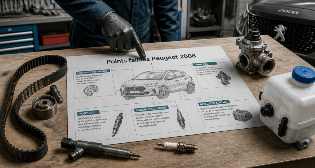 peugeot 2008 pannes fréquentes pièces mécaniques