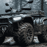 quads 4x4 sur chemin boueux en forêt