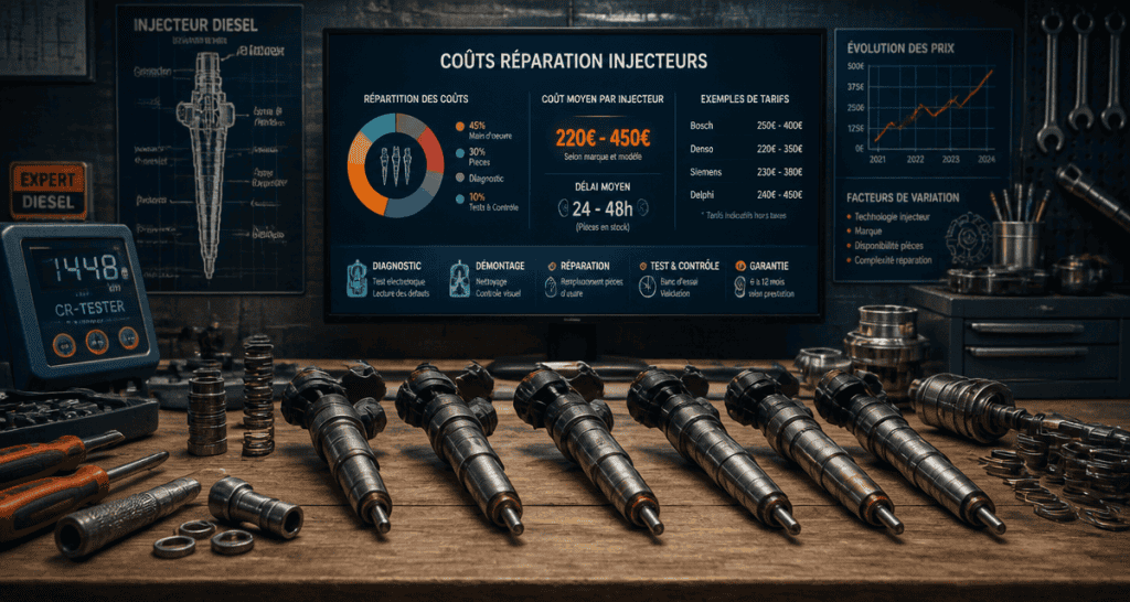 réparation injecteur diesel prix infographie atelier