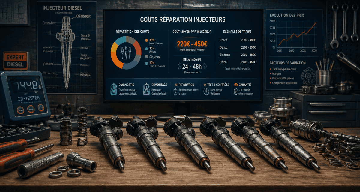 réparation injecteur diesel prix infographie atelier