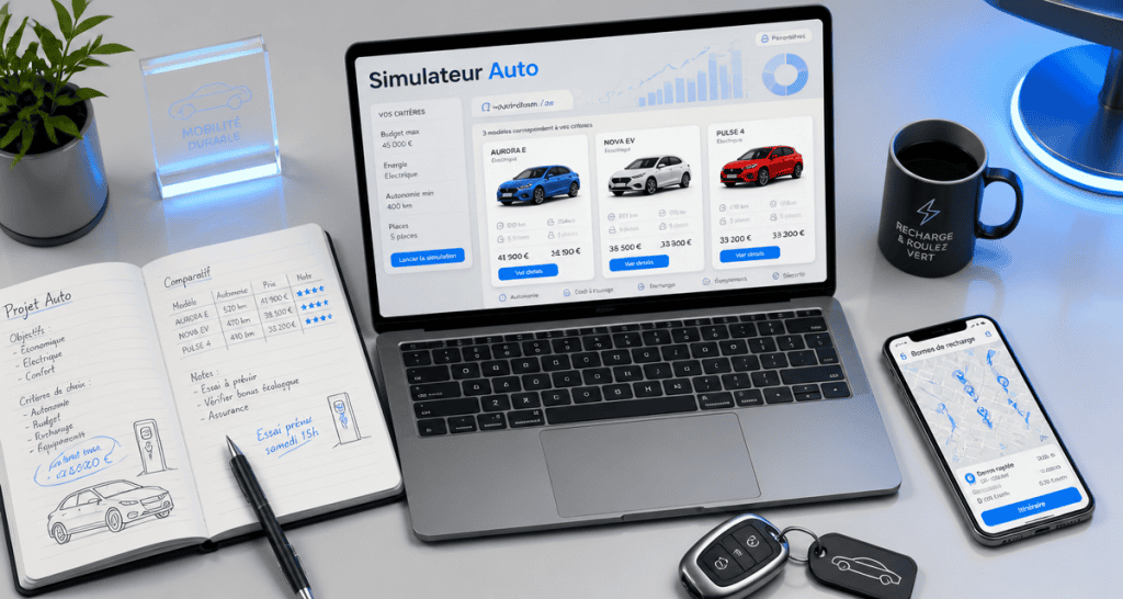 simulateur pour choisir sa voiture sur ordinateur moderne