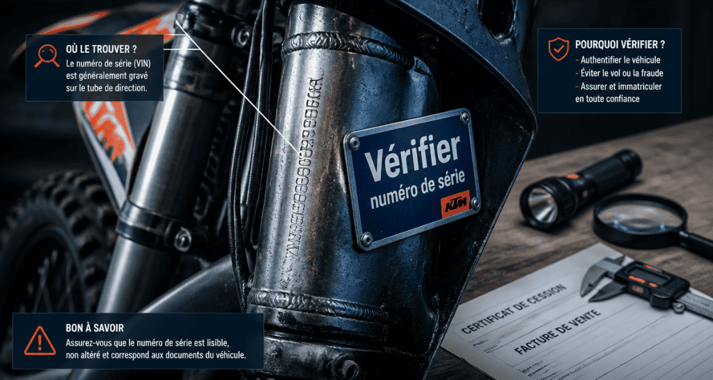 Vérifier numéro de série motocross sur cadre