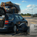 voiture chameau autoroute surchargée contrôlée par gendarme