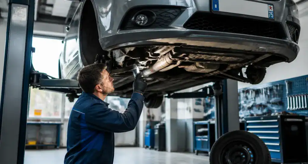 bruit métallique voiture mécanicien vérifie échappement