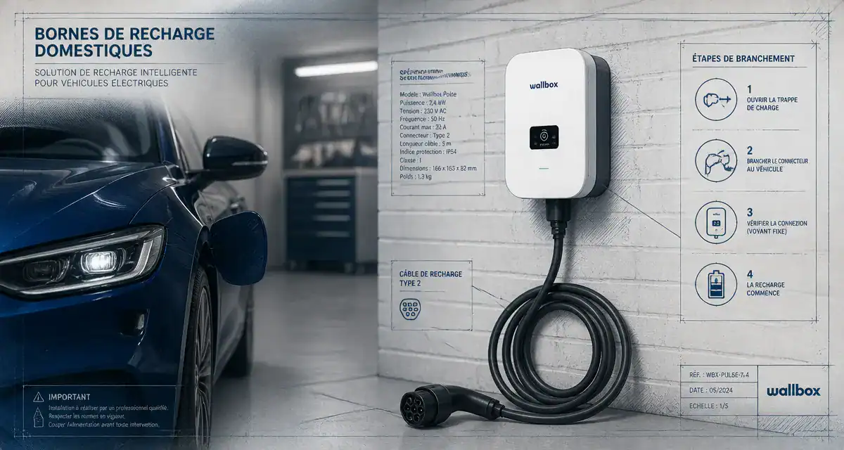Comment brancher une voiture electrique : Wallbox et câble Type 2 en garage