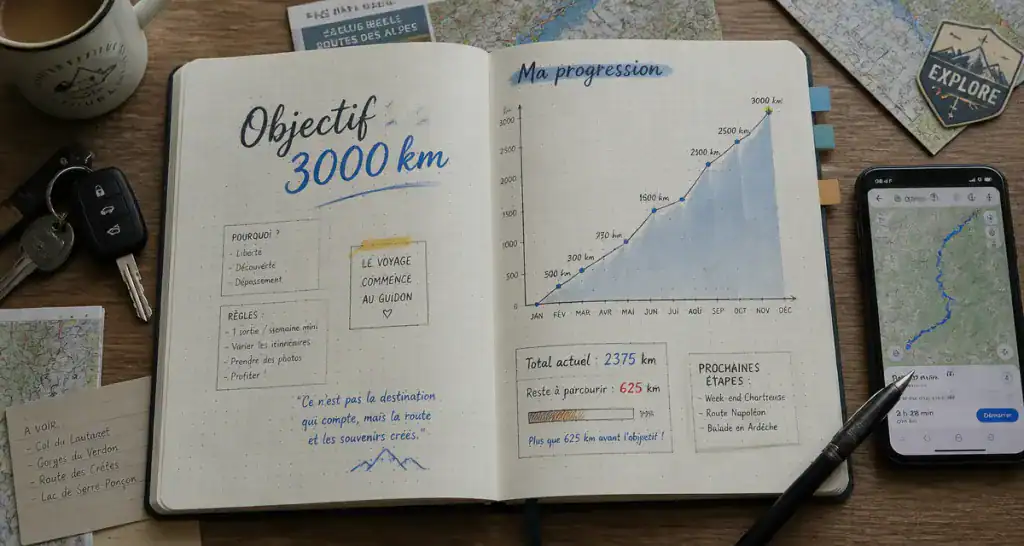 conduite accompagnée 3000 km en combien de temps carnet apprentissage graphique