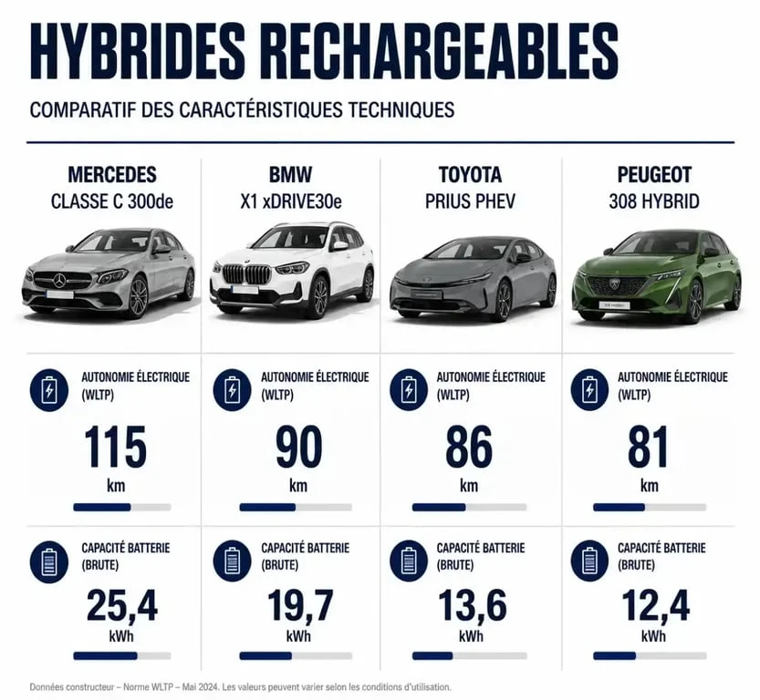 Comparatif des meilleures voitures hybrides rechargeables : autonomie et batterie des modèles 2026
