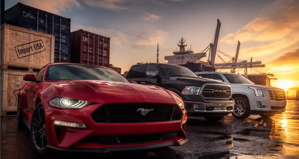 voiture americaine Ford Mustang pickup RAM port